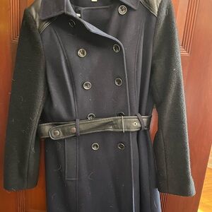 DKNY Navy and Black Trench Coat